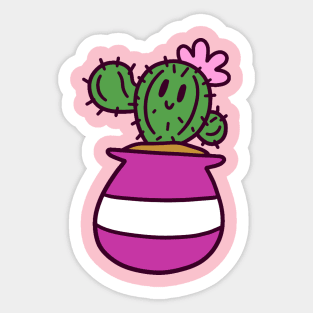 Potted Flower Cactus Sticker